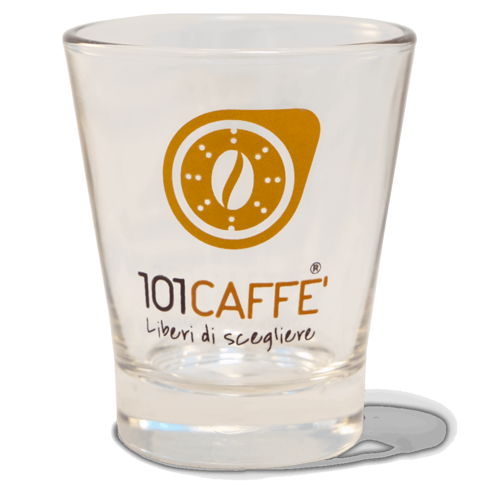 Glass cups with 101CAFFE' logo | Pack of 6 pieces