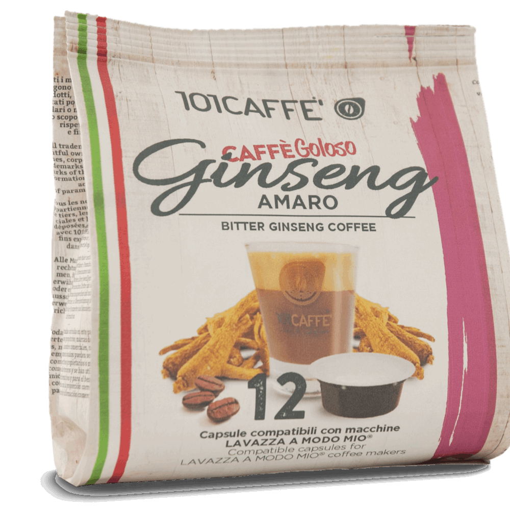 Caffè Ginseng Amaro | Pack of 12 capsules compatible with Lavazza® A Modo Mio®