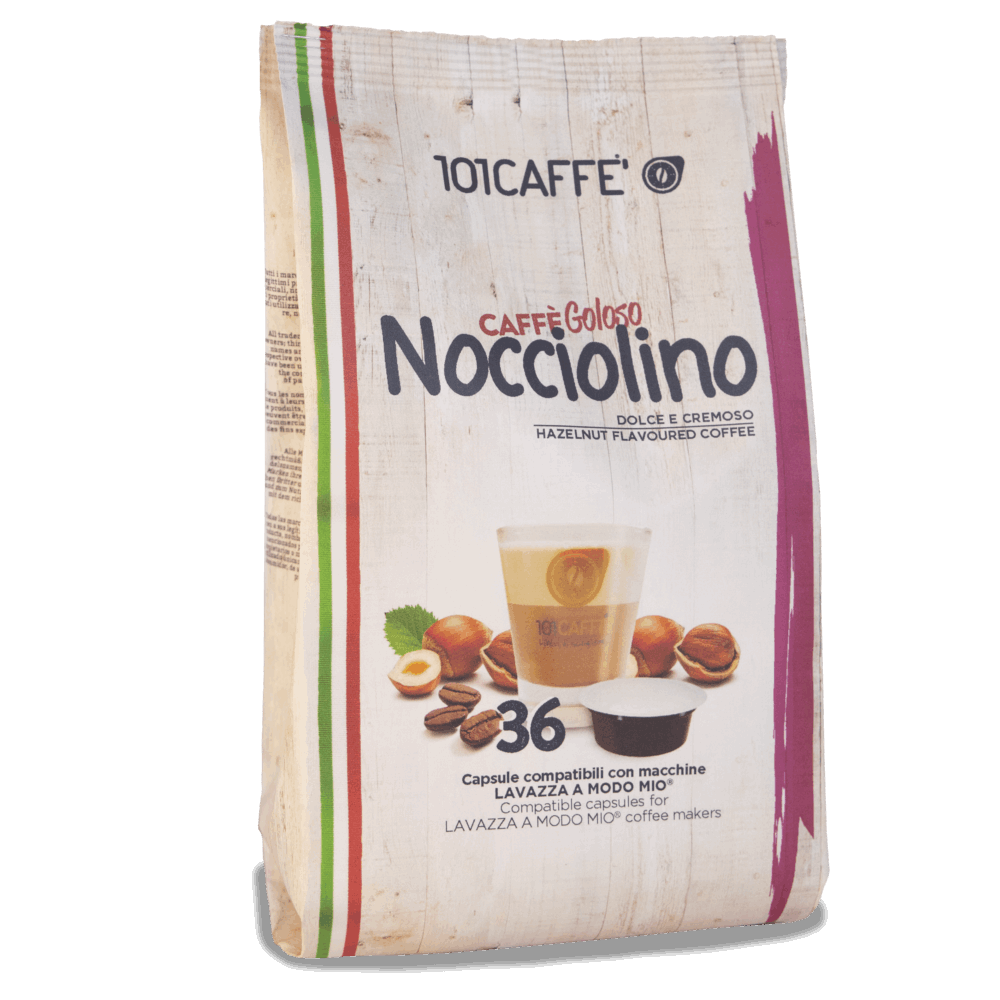Caffè Nocciolino | Pack of 36 capsules compatible with Lavazza® A Modo Mio®