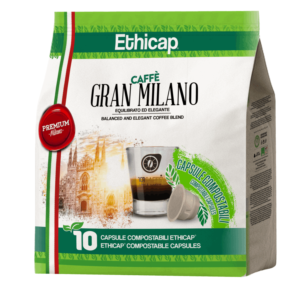 Gran Milano - compost | Pack of 10 capsules compatible with Ethicap®