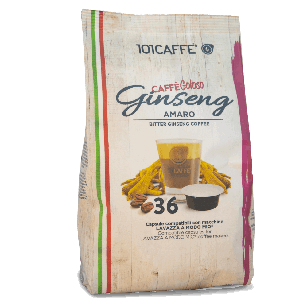 Caffè al Ginseng Amaro | Pack of 36 capsules compatible with Lavazza® A Modo Mio®